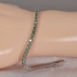 Certified Green Moissanite 5.5 ct Tennis Bracelet 925 Sterling